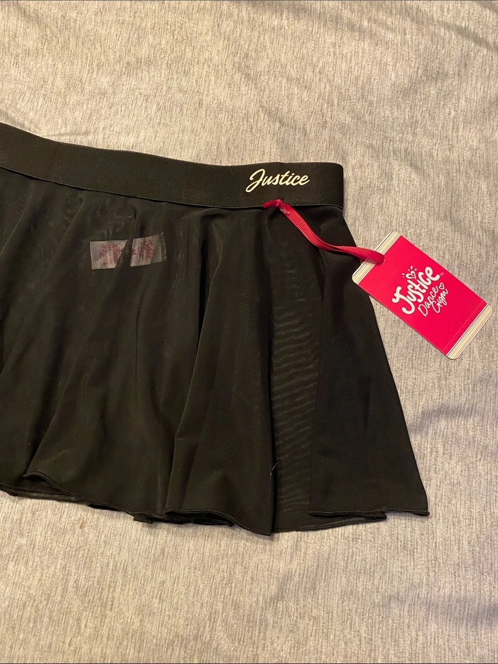 JUSTICE Black Mesh Ballet Dance Skirt Youth Girls Sz M (10) NEW